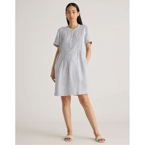 Quince | Dresses | Quince 0 European Linen Short Sleeve Swing Dress Blue  Size Large | Poshmark